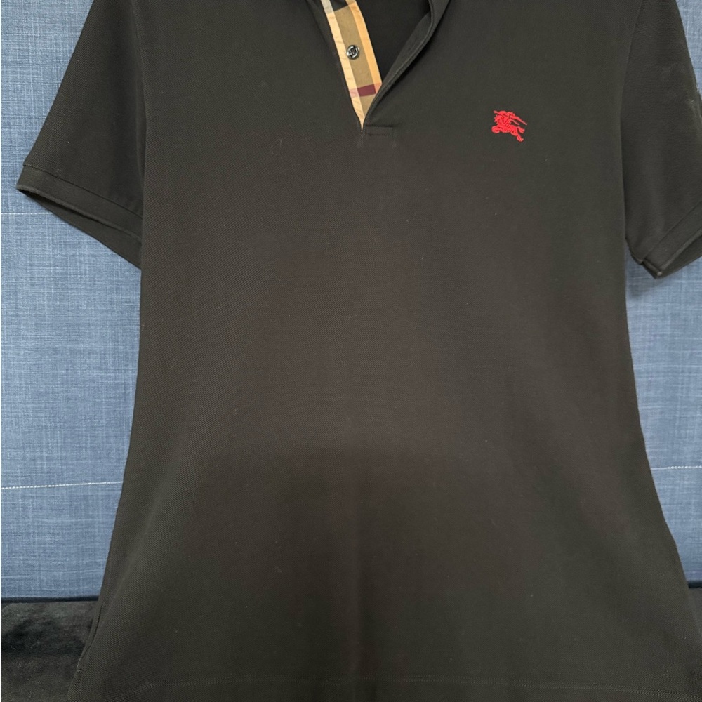 Burberry Black and Red Polo Shirt Classic Design